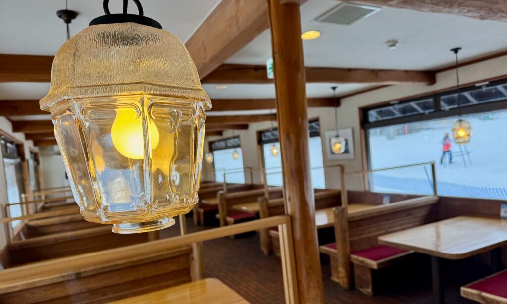 Booth-style seats for breaks and lunch at Restaurant Alyeska