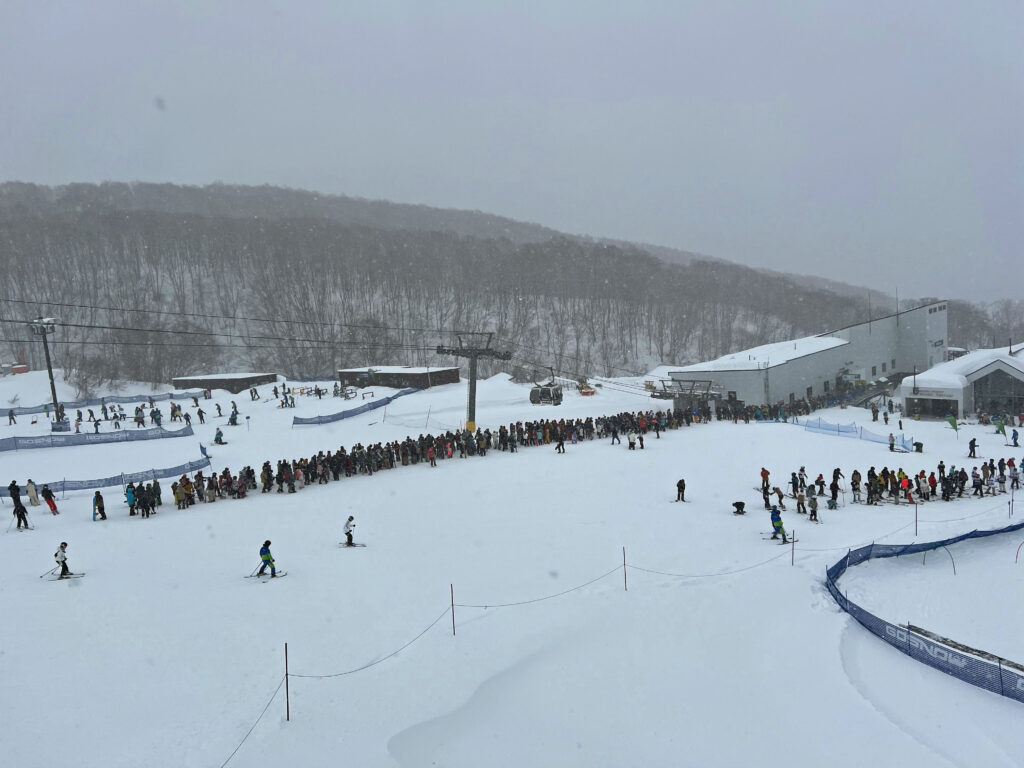 The Hirafu Gondola at 9:30 am on a Thursday morning in February
