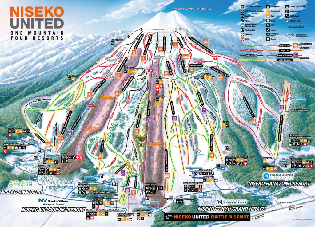 The Niseko United course map