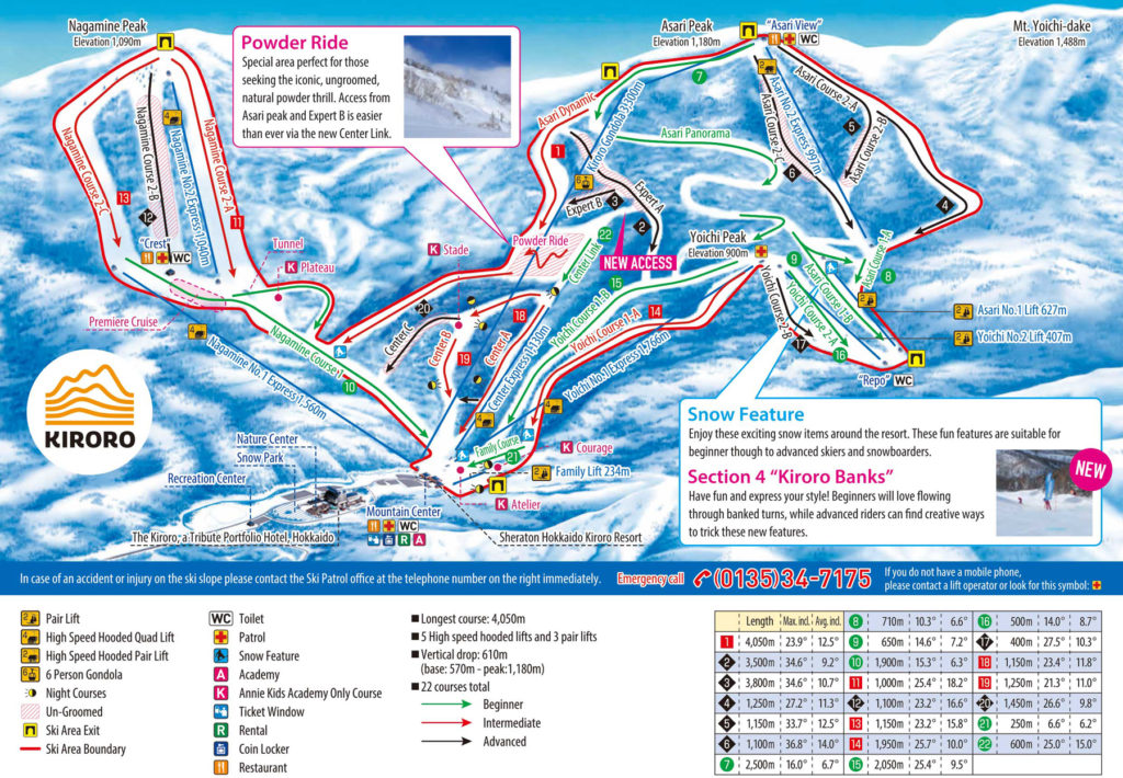 Kiroro trail map