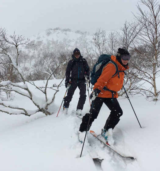 Backcountry skiing near Sapporo