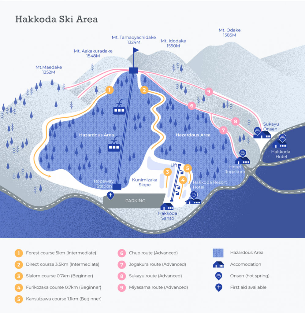 Hakkoda trail map