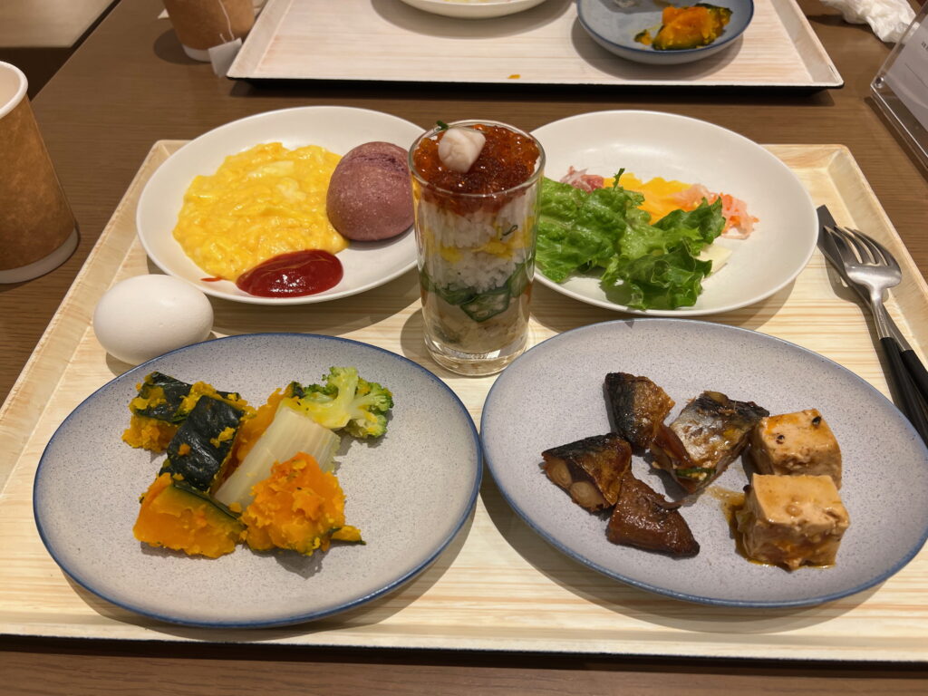The buffet breakfast at OMO5 Otaru by Hoshino Resorts.
