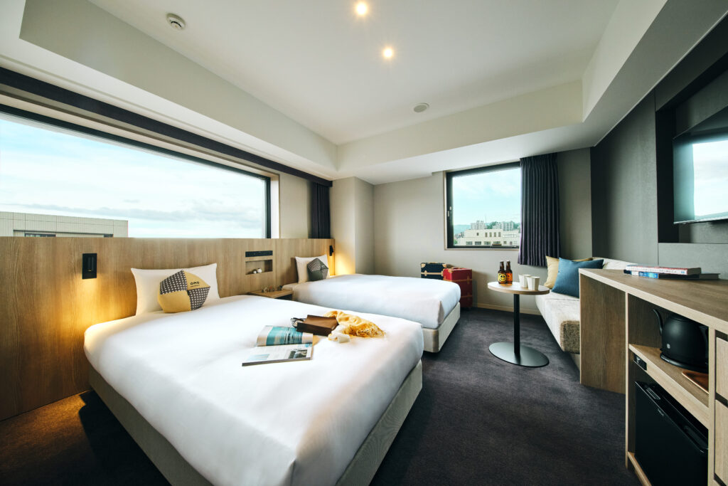 Modern spacious rooms at OMO5 Otaru by Hoshino Resorts.