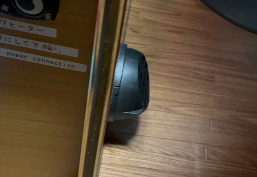 The heater outlet is a small vent under the bottom bunk bed.