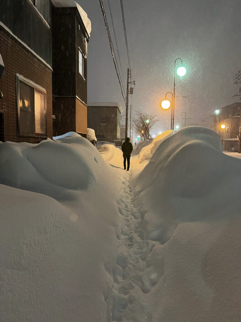 The night before the tour Kutchan was buried in deep snow. Image: Robin Watts