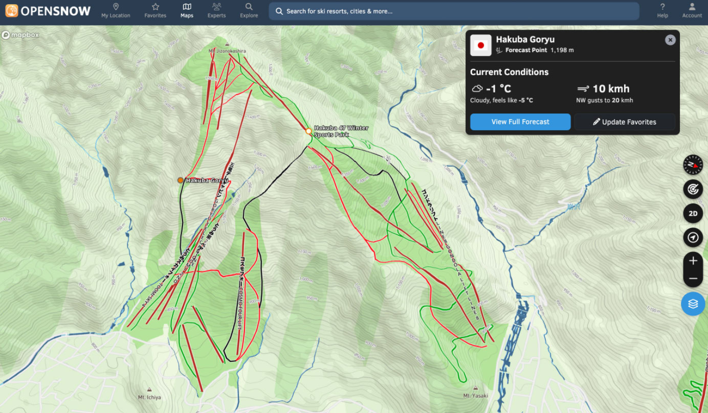 OpenSnow’s 3D map shows the extensive vertical on offer