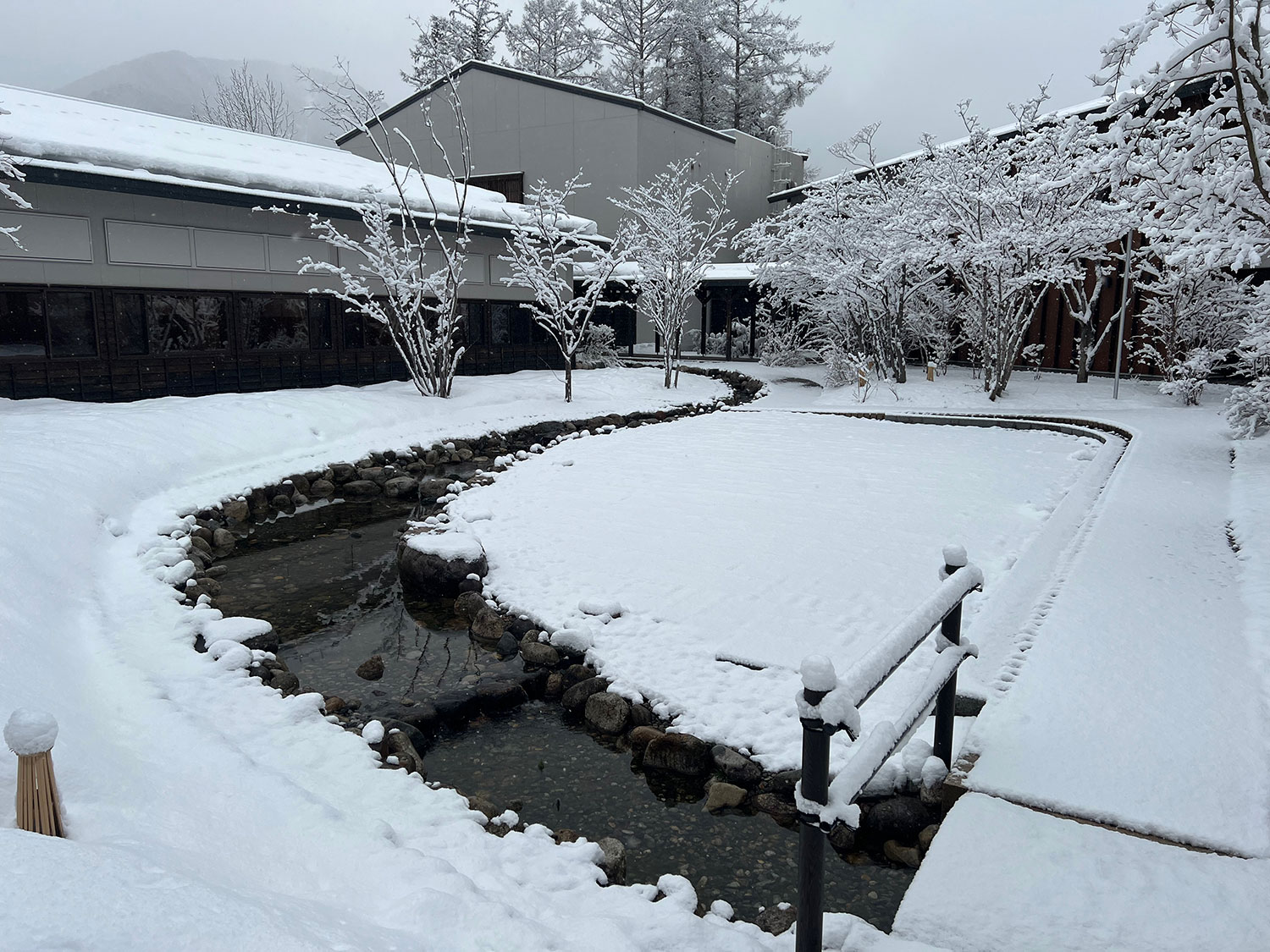 The garden at Hoshino Resorts Kai Alps.