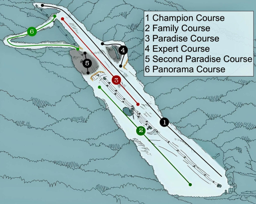 Trail map of Ohdai Ski Resort. Image: ゲレンディング (Gelanding)