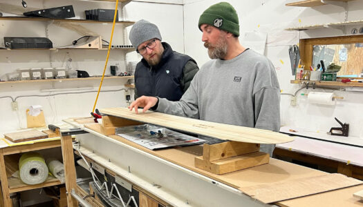 Visiting a traditional snowboard workshop and riding insane 3D shapes in Hokkaido, Japan