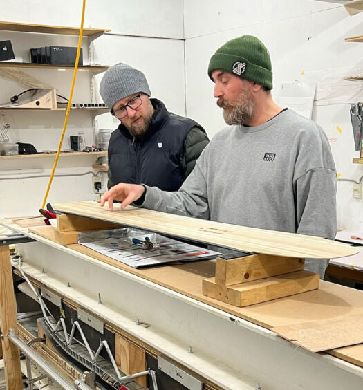 Visiting a traditional snowboard workshop and riding insane 3D shapes in Hokkaido, Japan