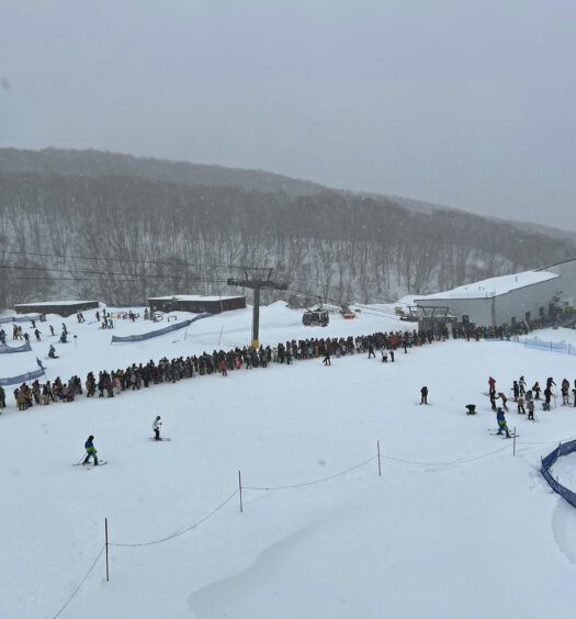 The Hirafu Gondola at 9:30 am on a Thursday morning in February