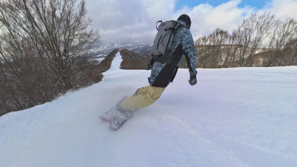 The deserted Skyline course at Nozawa Onsen runs along a ridgeline
